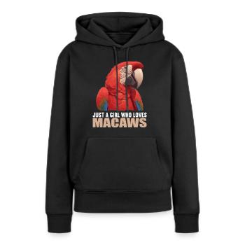 L’ère de l’ara - Sweat à capuche Premium bio Femme - noir - Devant - Julia (174cm)