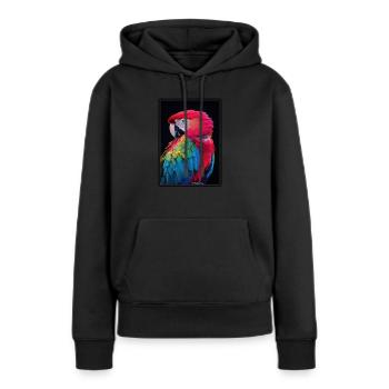 L’ère de l’ara - Sweat à capuche Premium bio Femme - noir - Devant - Julia (174cm)
