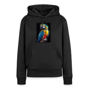 L’ère de l’ara - Sweat à capuche Premium bio Femme - noir - Devant - Julia (174cm)