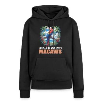 L’ère de l’ara - Sweat à capuche Premium bio Femme - noir - Devant - Julia (174cm)