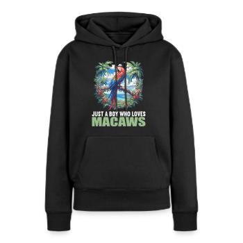 L’ère de l’ara - Sweat à capuche Premium bio Femme - noir - Devant - Julia (174cm)