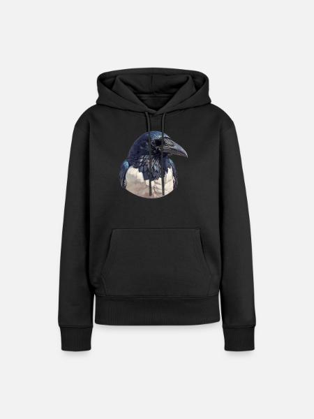 Elstern Elster - Frauen Premium Bio Hoodie - Schwarz