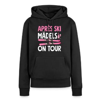 Après Ski Mädels On Tour - Frauen Premium Bio Hoodie - Schwarz - Vorne - Julia (174cm)