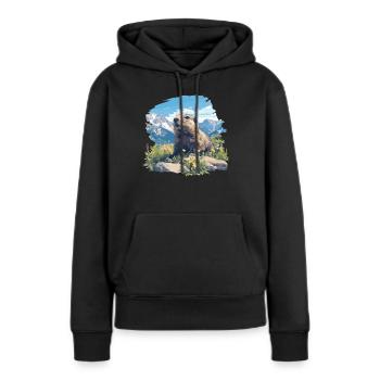 Murmeltiere Murmeltier - Frauen Premium Bio Hoodie - Schwarz - Vorne - Julia (174cm)