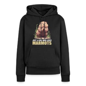 Marmottes Marmottes - Sweat à capuche Premium bio Femme - noir - Devant - Julia (174cm)