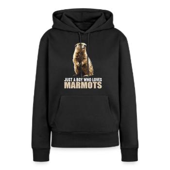 Marmottes Marmottes - Sweat à capuche Premium bio Femme - noir - Devant - Julia (174cm)