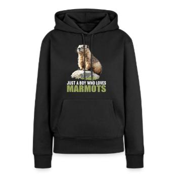 Murmeltiere Murmeltier - Frauen Premium Bio Hoodie - Schwarz - Vorne - Julia (174cm)