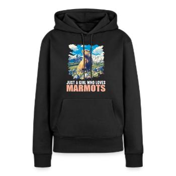 Murmeltiere Murmeltier - Frauen Premium Bio Hoodie - Schwarz - Vorne - Julia (174cm)