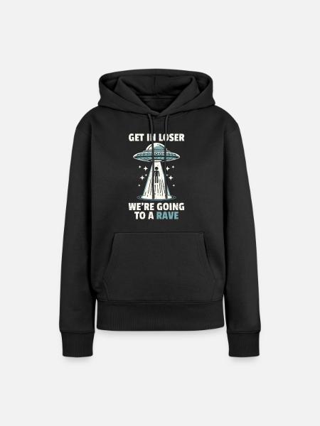 Alien - Frauen Premium Bio Hoodie - Schwarz