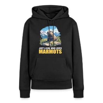Marmottes Marmottes - Sweat à capuche Premium bio Femme - noir - Devant - Julia (174cm)