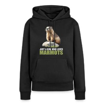 Marmottes Marmottes - Sweat à capuche Premium bio Femme - noir - Devant - Julia (174cm)