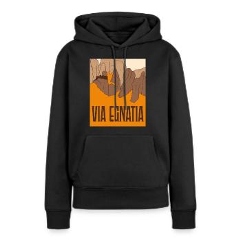 Via Egnatia - Balkans - Frauen Premium Bio Hoodie - Schwarz - Vorne - Julia (174cm)