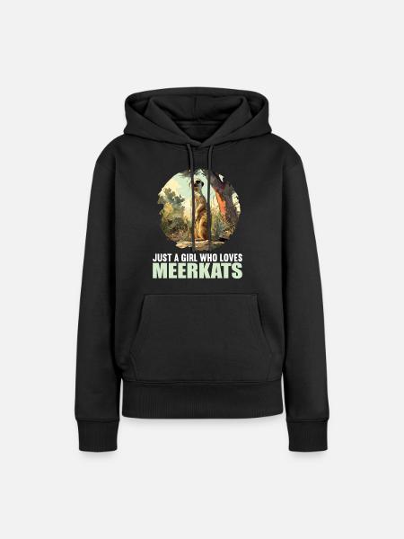 Meerkat Erdmännchen - Frauen Premium Bio Hoodie - Schwarz