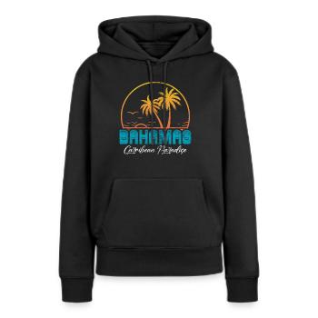 Bahamas - Sweat à capuche Premium bio Femme - noir - Devant - Julia (174cm)