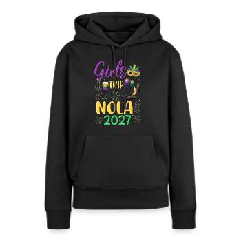 Voyage entre filles NOLA 2027 - Sweat à capuche Premium bio Femme - noir - Devant - Julia (174cm)