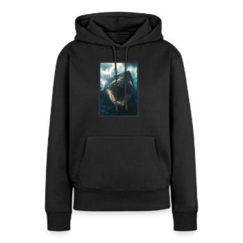 Haie Hai - Frauen Premium Bio Hoodie - Schwarz - Vorne - Julia (174cm)