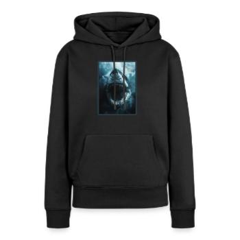 Haie Hai - Frauen Premium Bio Hoodie - Schwarz - Vorne - Julia (174cm)