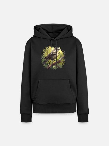 Spottdrosseln Spottdrossel - Frauen Premium Bio Hoodie - Schwarz
