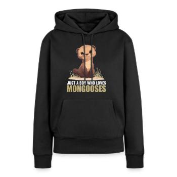 La mangouste de mangouste - Sweat à capuche Premium bio Femme - noir - Devant - Julia (174cm)