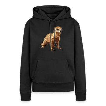 La mangouste de mangouste - Sweat à capuche Premium bio Femme - noir - Devant - Julia (174cm)