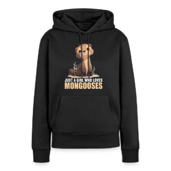 La mangouste de mangouste - Sweat à capuche Premium bio Femme - noir - Devant - Julia (174cm)