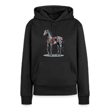 Arabisch - Frauen Premium Bio Hoodie - Schwarz - Vorne - Julia (174cm)