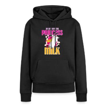 Milch - Frauen Premium Bio Hoodie - Schwarz - Vorne - Julia (174cm)