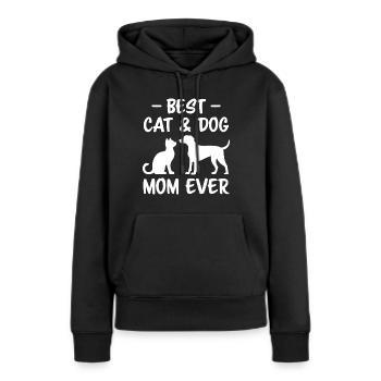 Katze und Hund Spruch Lustiges Haustier Geschenk - Frauen Premium Bio Hoodie - Schwarz - Vorne - Julia (174cm)