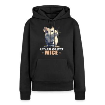Souris Souris - Sweat à capuche Premium bio Femme - noir - Devant - Julia (174cm)