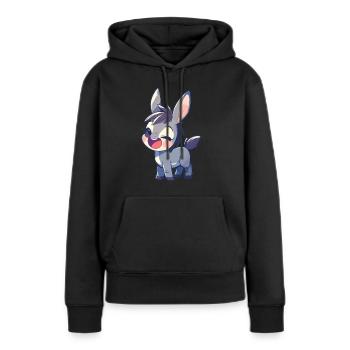 Maultiere Maultier - Frauen Premium Bio Hoodie - Schwarz - Vorne - Julia (174cm)