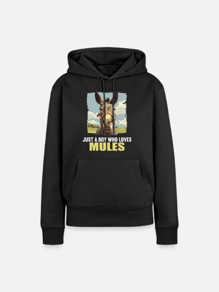 Maultiere Maultier - Frauen Premium Bio Hoodie - Schwarz