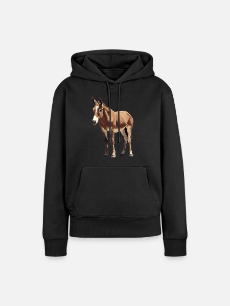 Donkey Esel - Frauen Premium Bio Hoodie - Schwarz