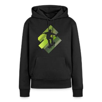 Longboard Skateboard - Women’s Premium Organic Hoodie - black - Front - Julia (174cm)