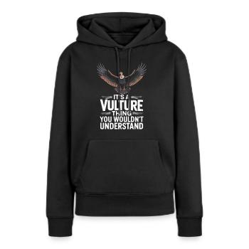 Geier - Frauen Premium Bio Hoodie - Schwarz - Vorne - Julia (174cm)