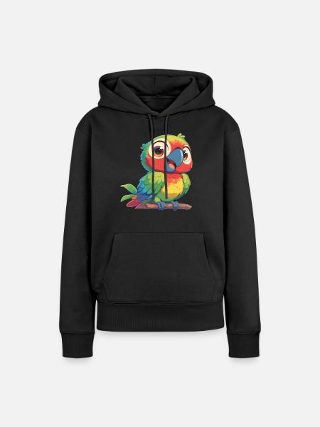 Papageie Papagei - Frauen Premium Bio Hoodie - Schwarz
