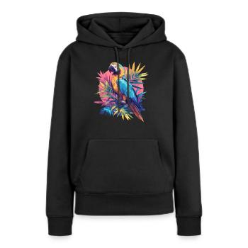 Perroquet Perroquet Perroquet - Sweat à capuche Premium bio Femme - noir - Devant - Julia (174cm)