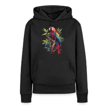 Perroquet Perroquet Perroquet - Sweat à capuche Premium bio Femme - noir - Devant - Julia (174cm)