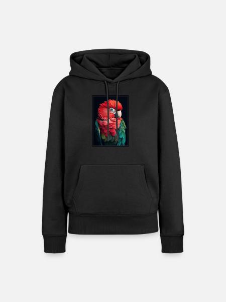 Papageie Papagei - Frauen Premium Bio Hoodie - Schwarz