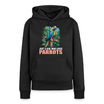 Perroquet Perroquet Perroquet - Sweat à capuche Premium bio Femme - noir - Devant - Julia (174cm)