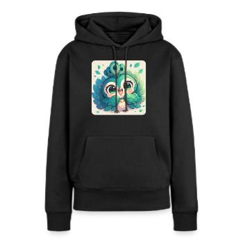 Paons Paon - Sweat à capuche Premium bio Femme - noir - Devant - Julia (174cm)