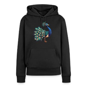 Paons Paon - Sweat à capuche Premium bio Femme - noir - Devant - Julia (174cm)