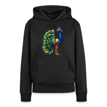 Paons Paon - Sweat à capuche Premium bio Femme - noir - Devant - Julia (174cm)