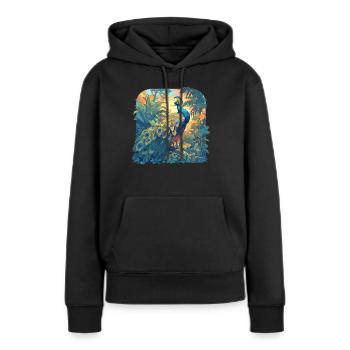 Paons Paon - Sweat à capuche Premium bio Femme - noir - Devant - Julia (174cm)