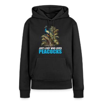 Paons Paon - Sweat à capuche Premium bio Femme - noir - Devant - Julia (174cm)