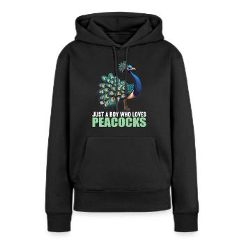 Paons Paon - Sweat à capuche Premium bio Femme - noir - Devant - Julia (174cm)