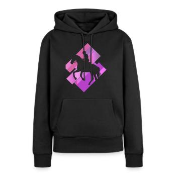 Cheval Fer à cheval Chevaux - Sweat à capuche Premium bio Femme - noir - Devant - Julia (174cm)