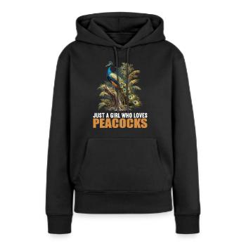 Paons Paon - Sweat à capuche Premium bio Femme - noir - Devant - Julia (174cm)