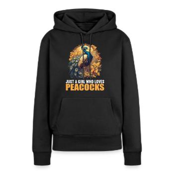 Paons Paon - Sweat à capuche Premium bio Femme - noir - Devant - Julia (174cm)