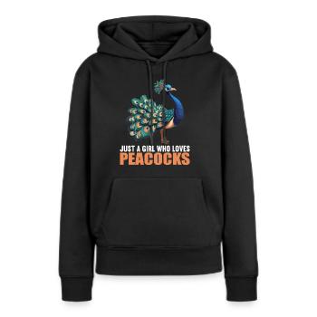 Paons Paon - Sweat à capuche Premium bio Femme - noir - Devant - Julia (174cm)