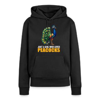 Paons Paon - Sweat à capuche Premium bio Femme - noir - Devant - Julia (174cm)